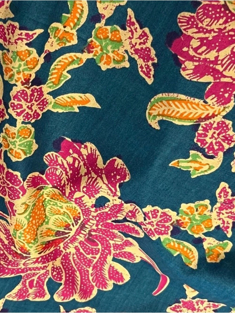 Handmade in France — Indian Printed Cotton Floral Wide Headband - Like New